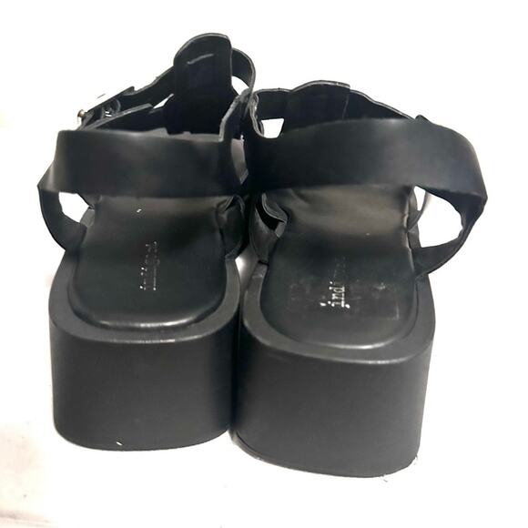 Indigo Rd Faux Leather Chunky Fisherman Platform Open Toe Black Sandals Women 11 - Picture 5 of 7